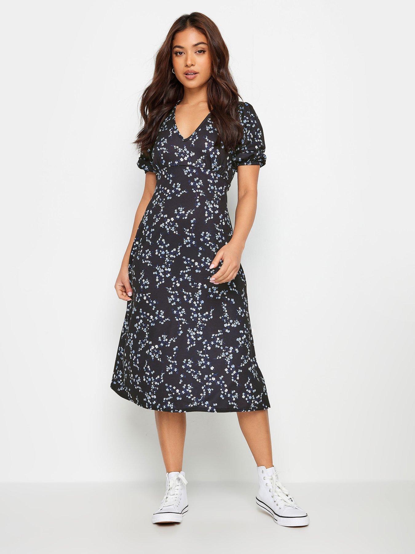 pixiegirl-petite-blue-ditsy-midi-tea-dress