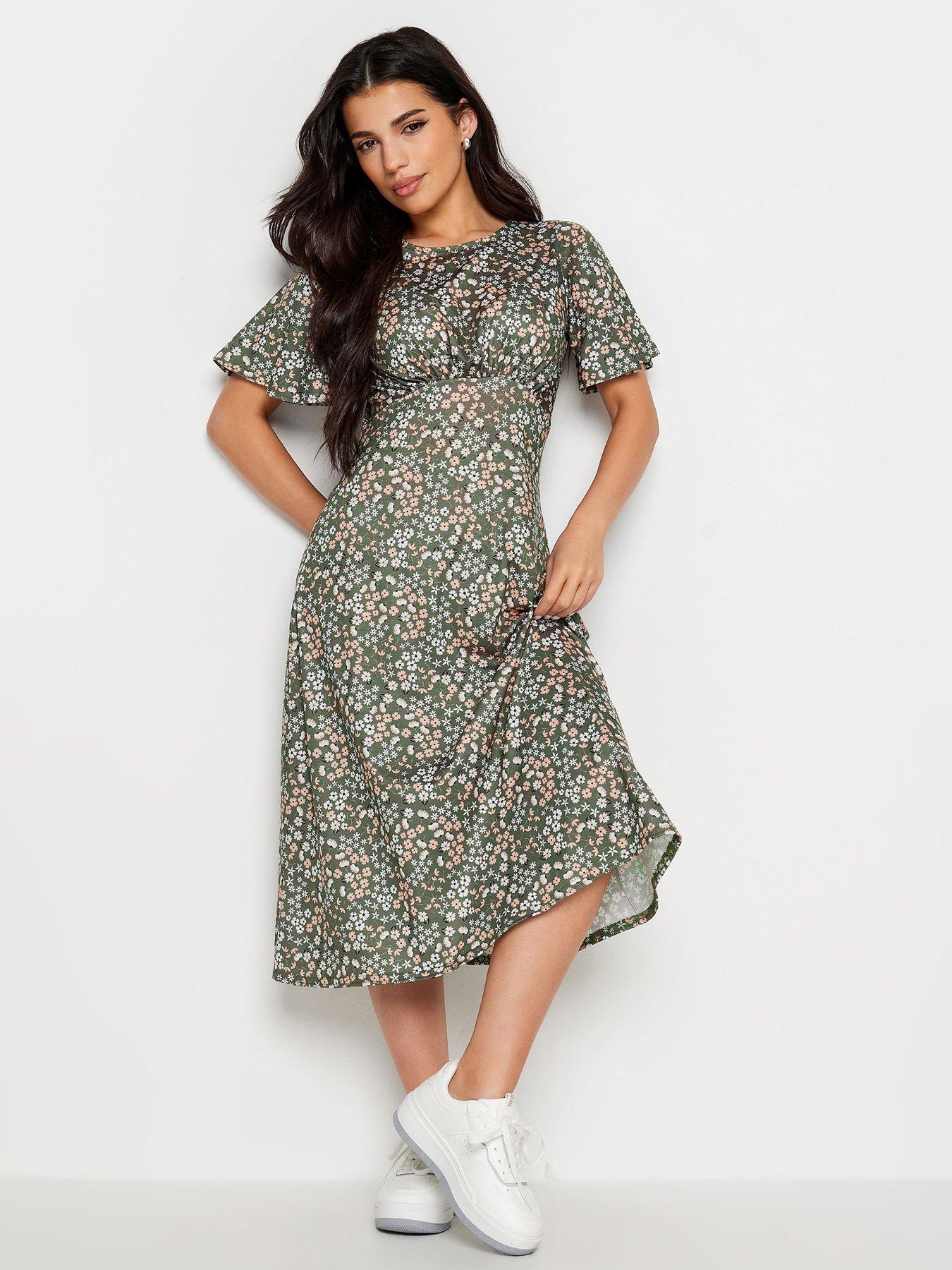 pixiegirl-petite-sage-ditsy-flutter-sleeve-midi-dress-green