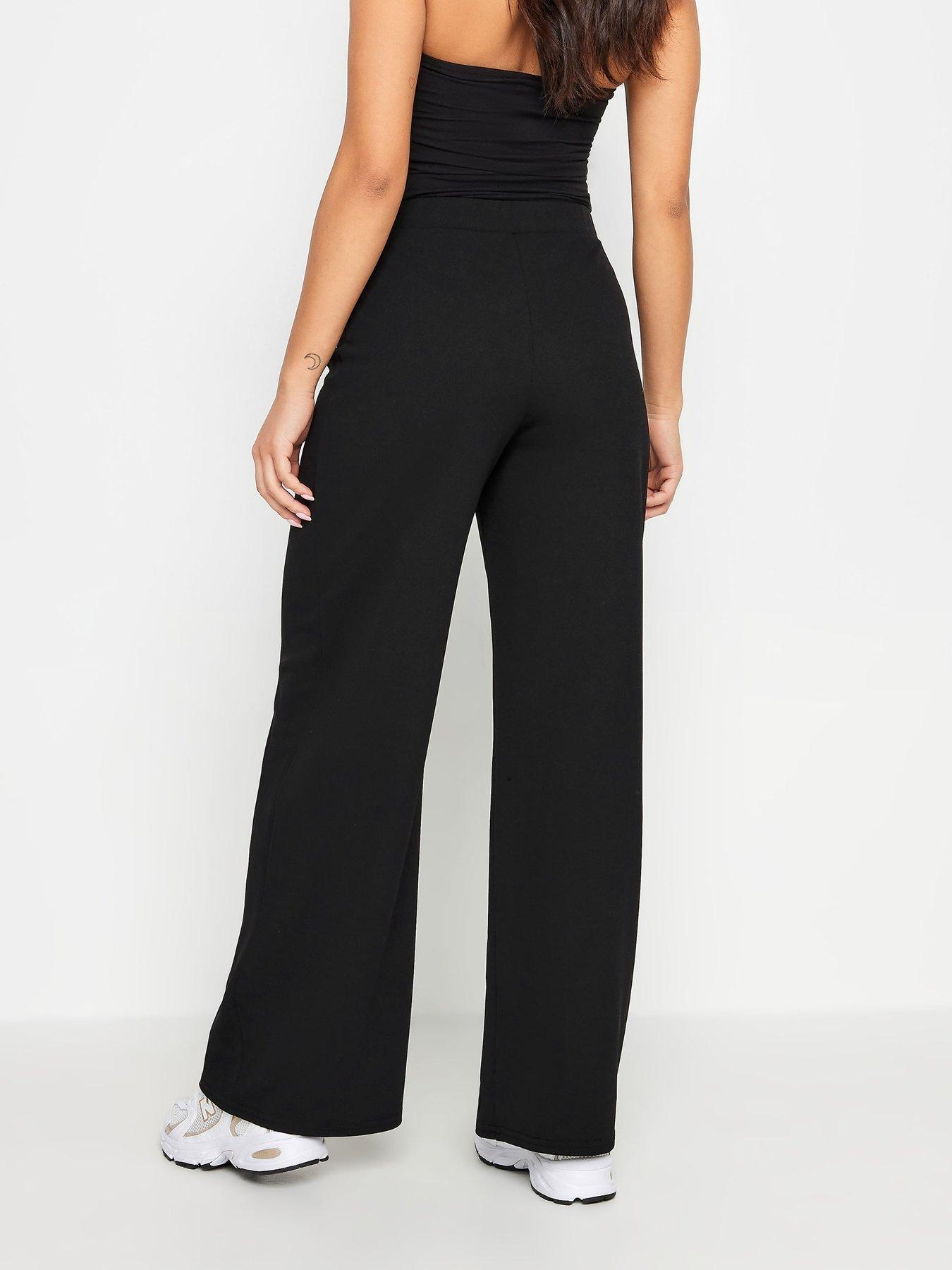 pixiegirl-petite-front-two-stripe-wide-leg-trousers-blackstillFront