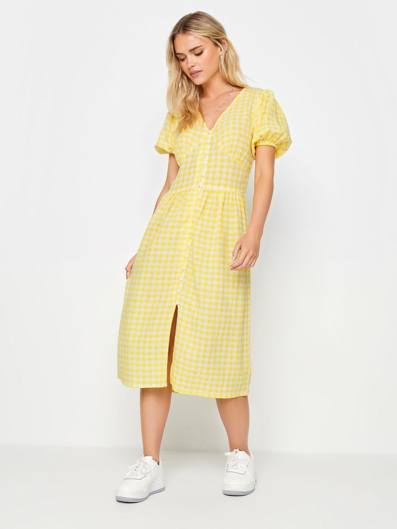 pixiegirl-petite-yellow-gingham-button-thru-midi-dressback