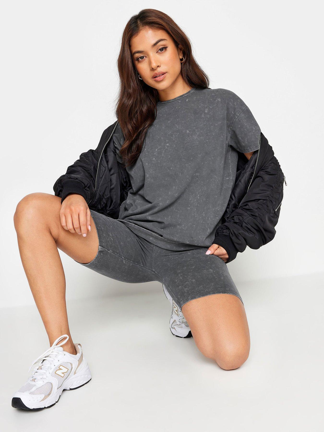 PixieGirl Petite Acid Wash T-Shirt Short Set