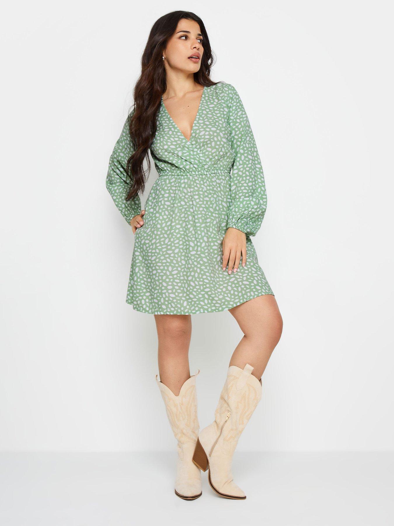 pixiegirl-petite-sage-spot-marking-wrap-dress-greenback