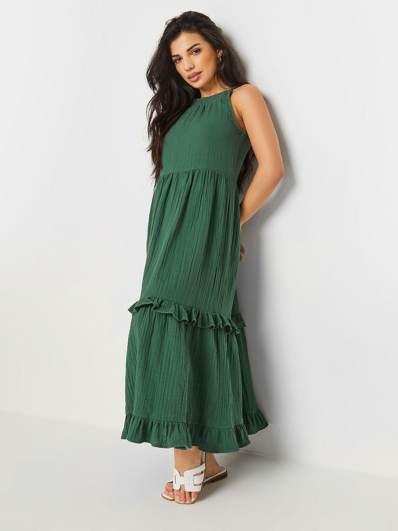 pixiegirl-petite-green-halter-tiered-maxi-dress