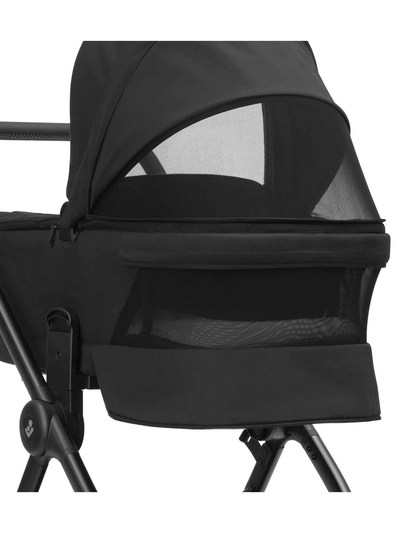 maxi-cosi-oxford-9-piece-complete-travel-system-twillic-black-stroller-carrycot-back-pack-footmuff-cupholder-adapers-raincover-pebble-360-amp-familyfix-360-basedetail