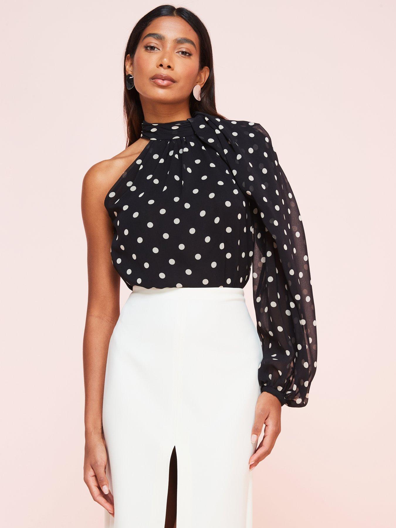 Mango Polka Dot One Shoulder Blouse Very Ireland