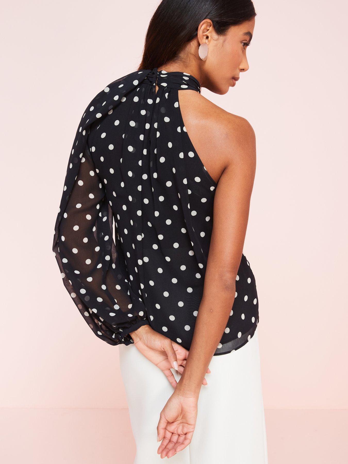 mango-polka-dot-one-shoulder-blousestillFront