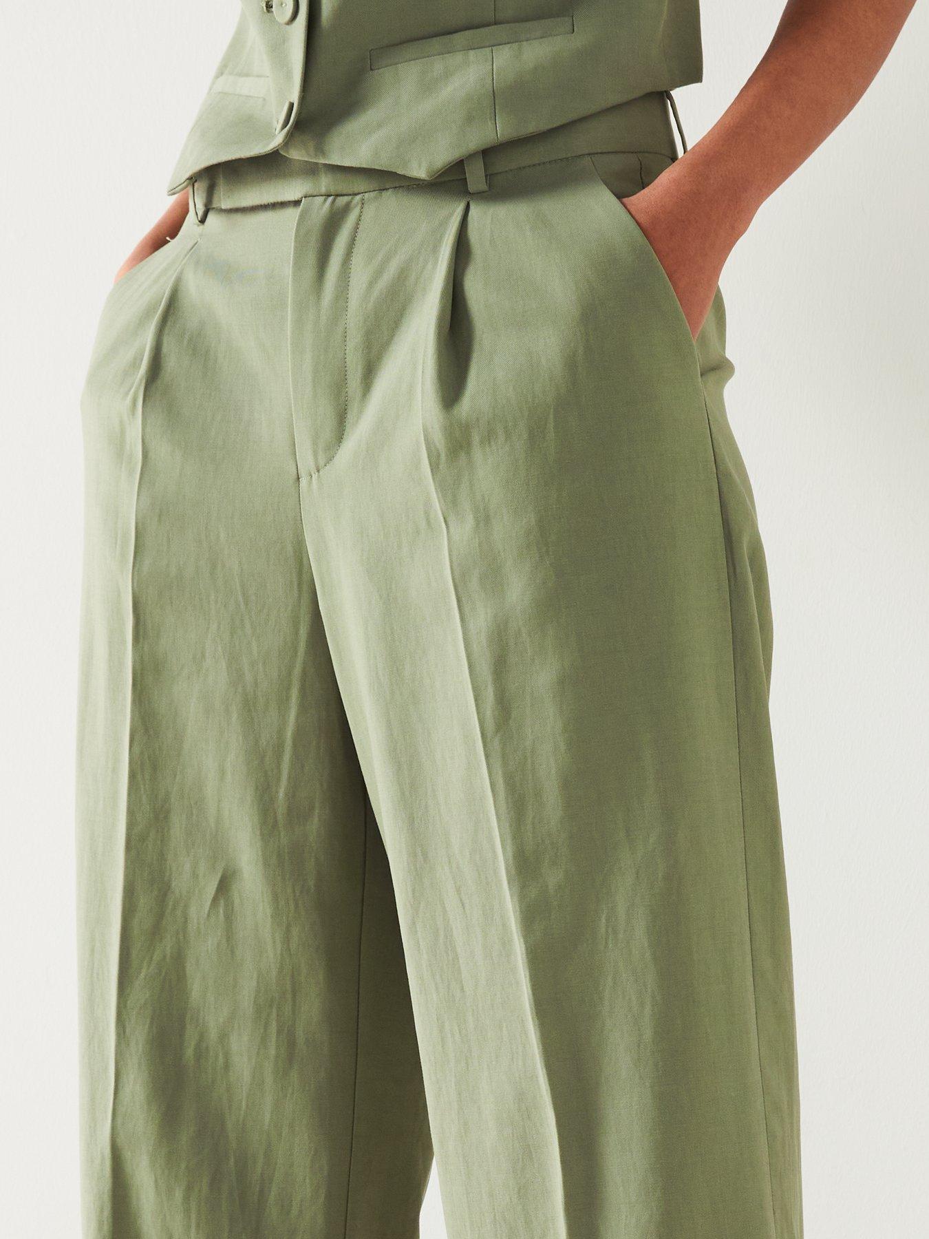 mango-green-dart-detail-wide-leg-coord-trouserdetail