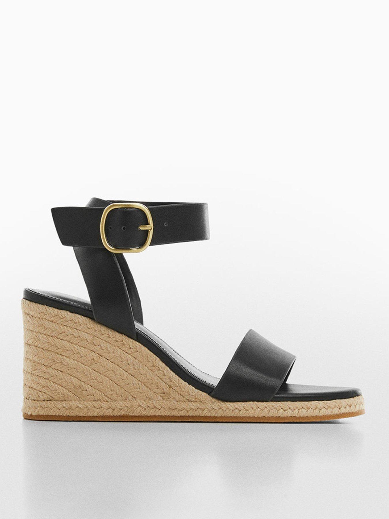 mango-black-buckle-strap-design-wedge