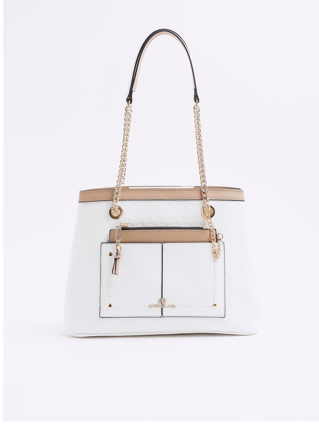 Pocket Detail Tote Bag White