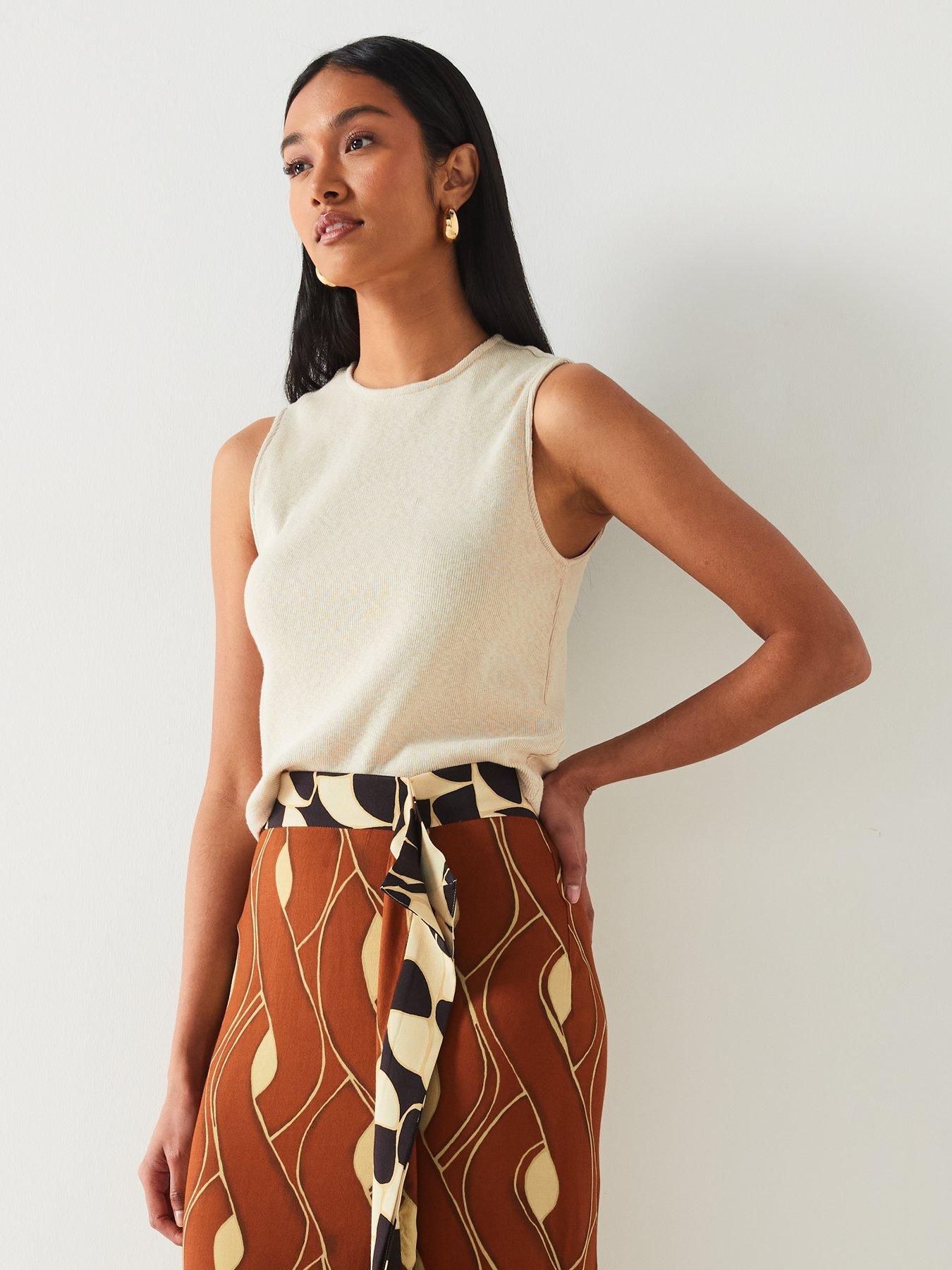 mango-cream-round-neck-sleeveless-top