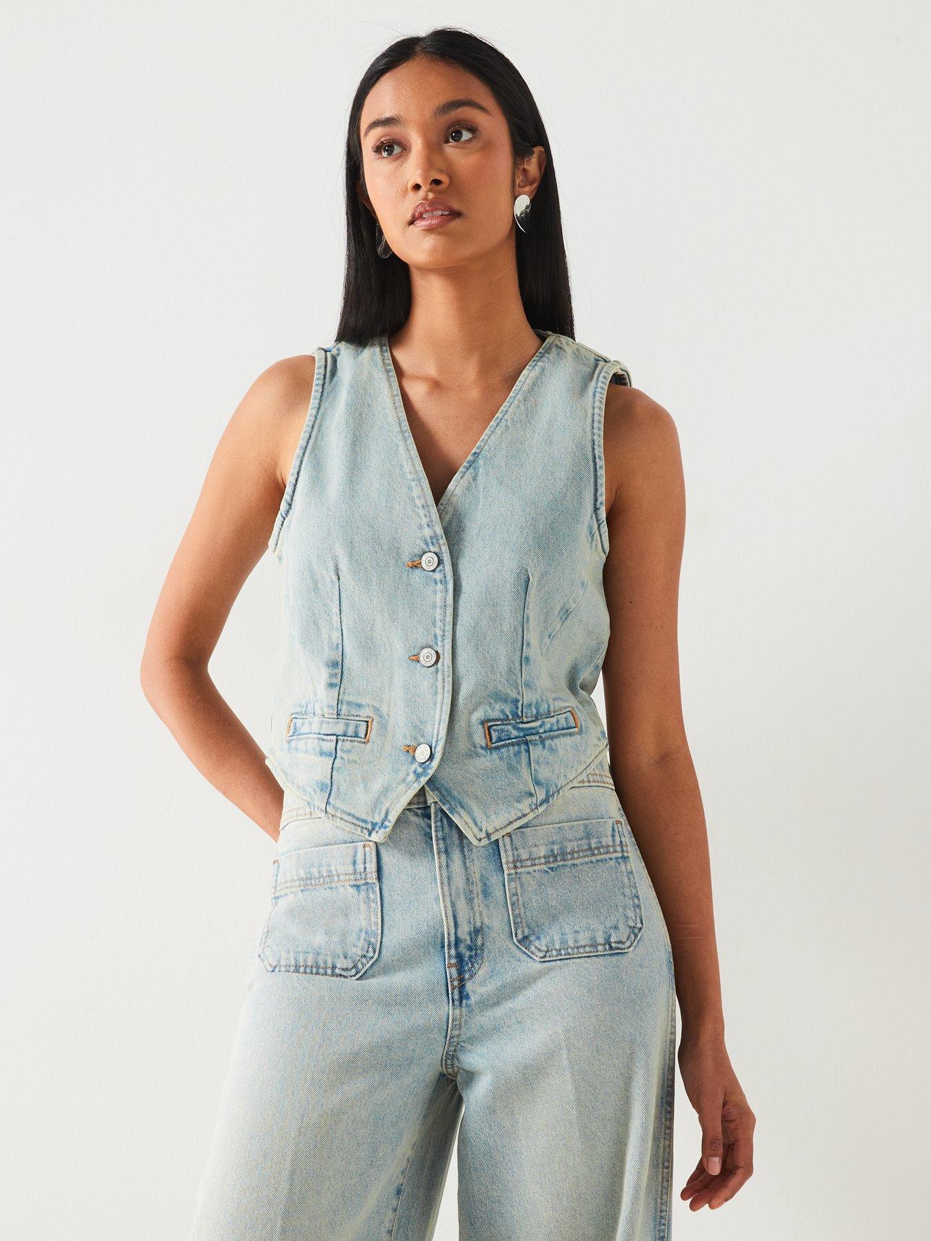 mango-denim-waistcoat-light-wash