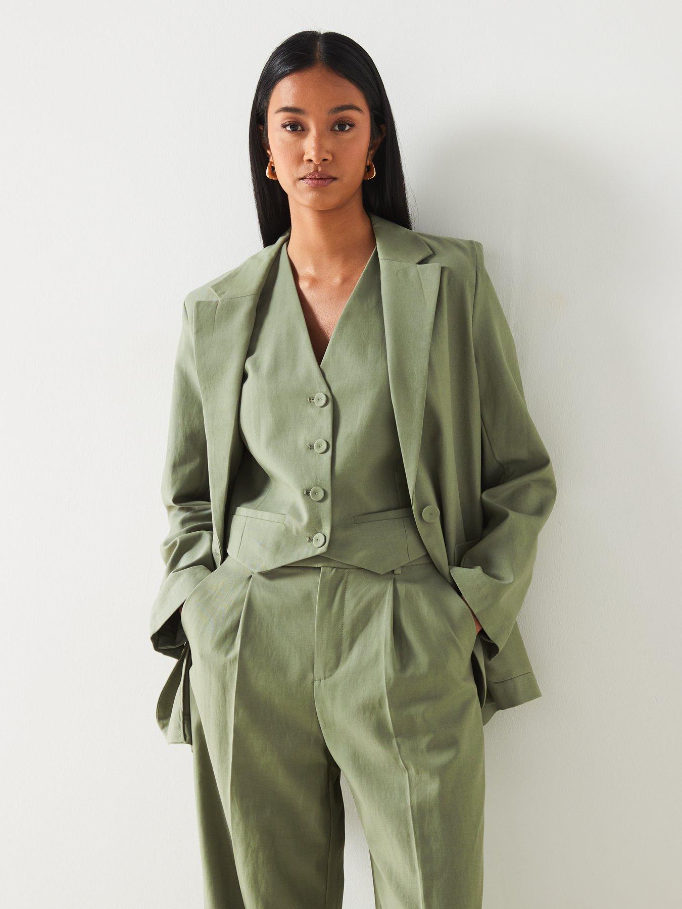 Image 5 of 6 of Mango Khaki Suit Waistcoat With Buttons