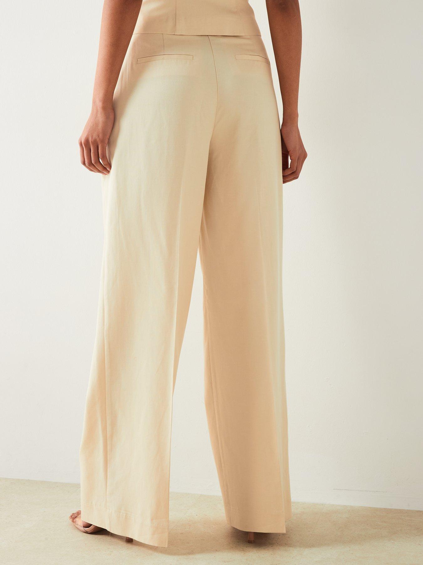 mango-tailorednbspwide-leg-trouser-beigestillFront