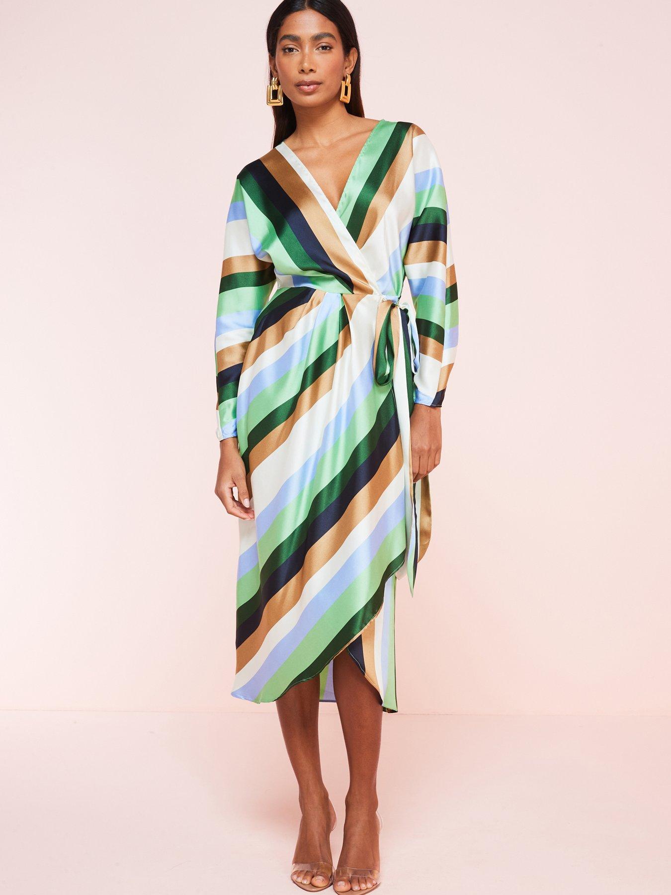 mango-multi-stripe-tie-waist-dress