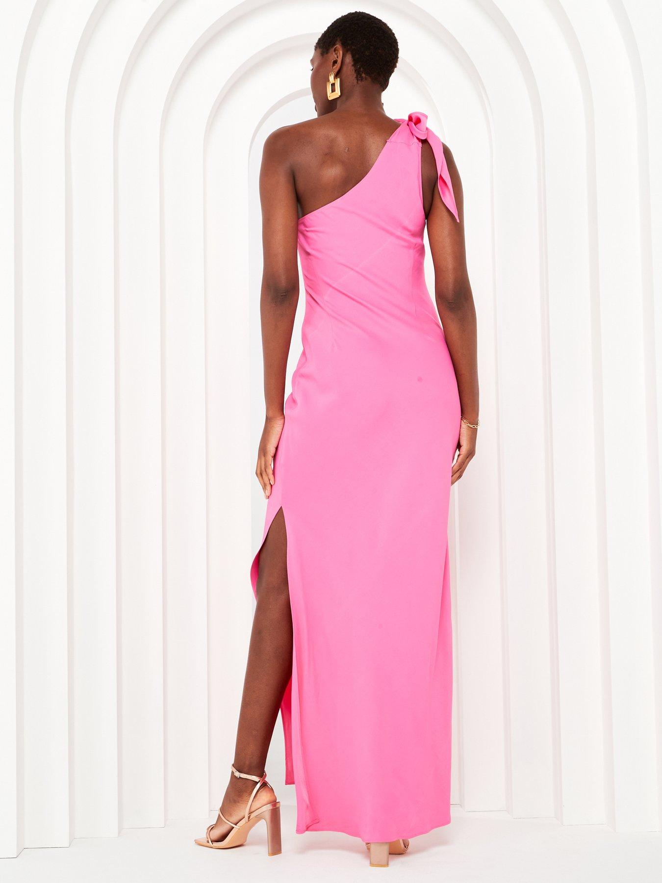mango-one-shoulder-maxi-dress-pinkstillFront