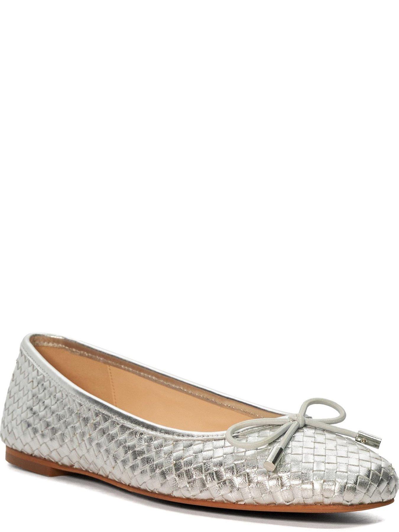 Image 2 of 6 of Dune London Heights Bow Front Ballerina Shoes - Silver