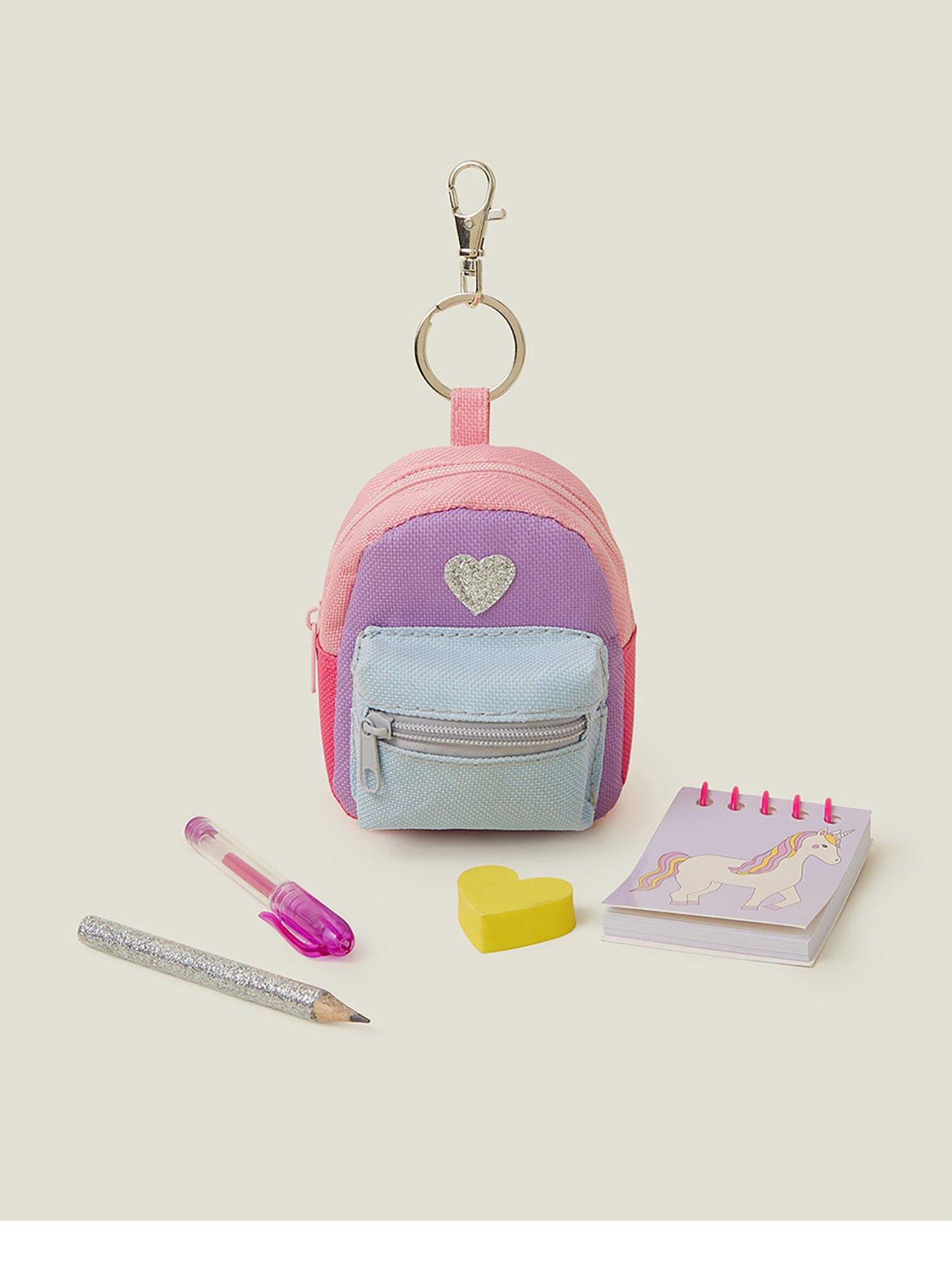 Image 1 of 2 of Accessorize Girls Mini Stationery Backpack Keyring - Multi
