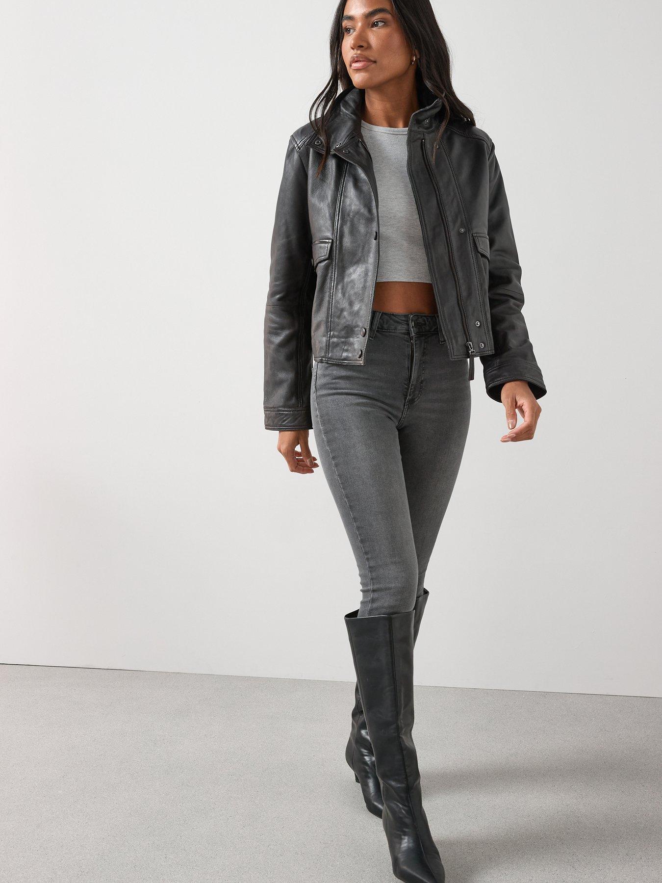Image 3 of 7 of The Very Collection Florence High Rise Skinny Jeans - Charcoal
