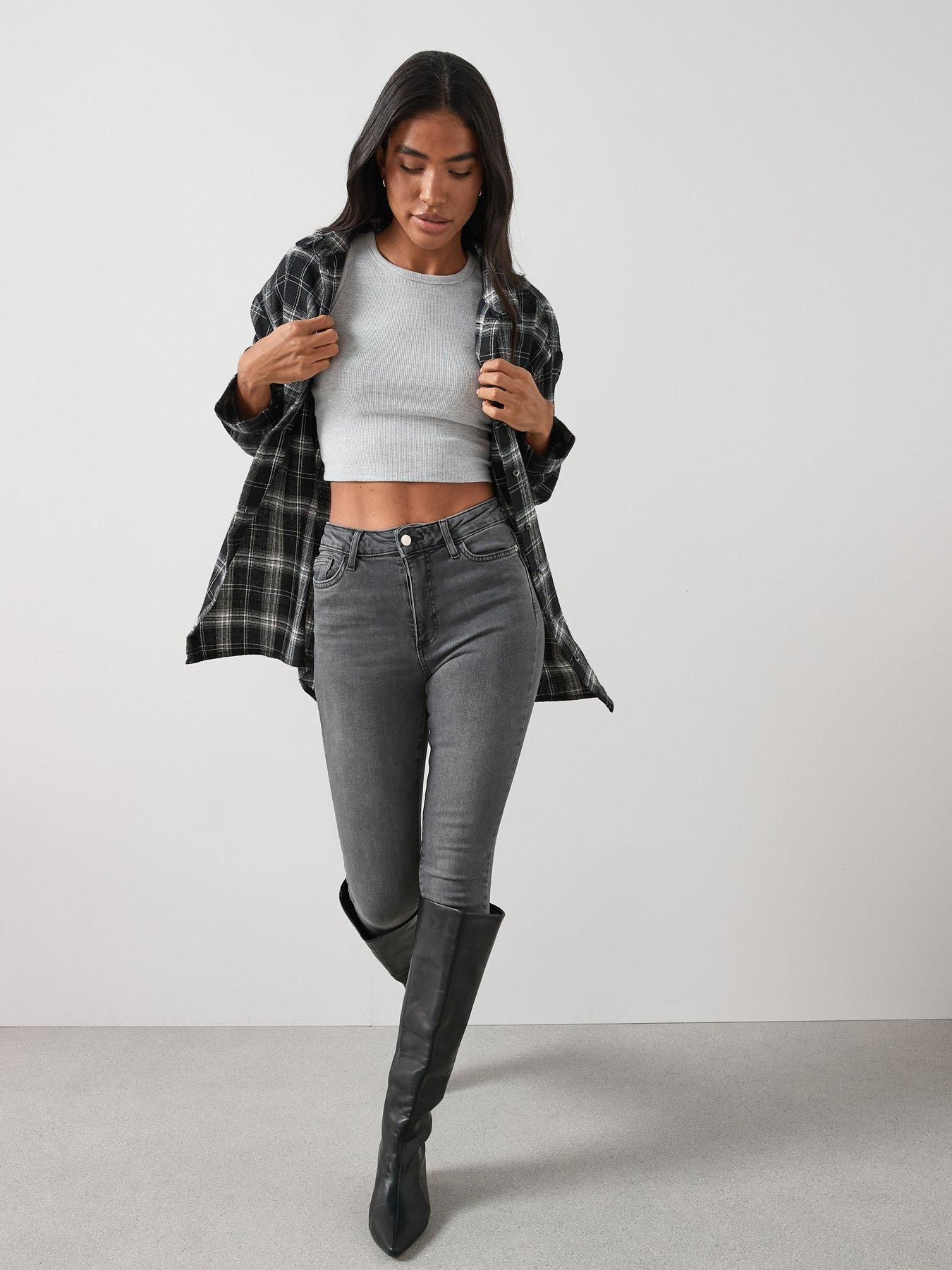 Image 6 of 7 of The Very Collection Florence High Rise Skinny Jeans - Charcoal