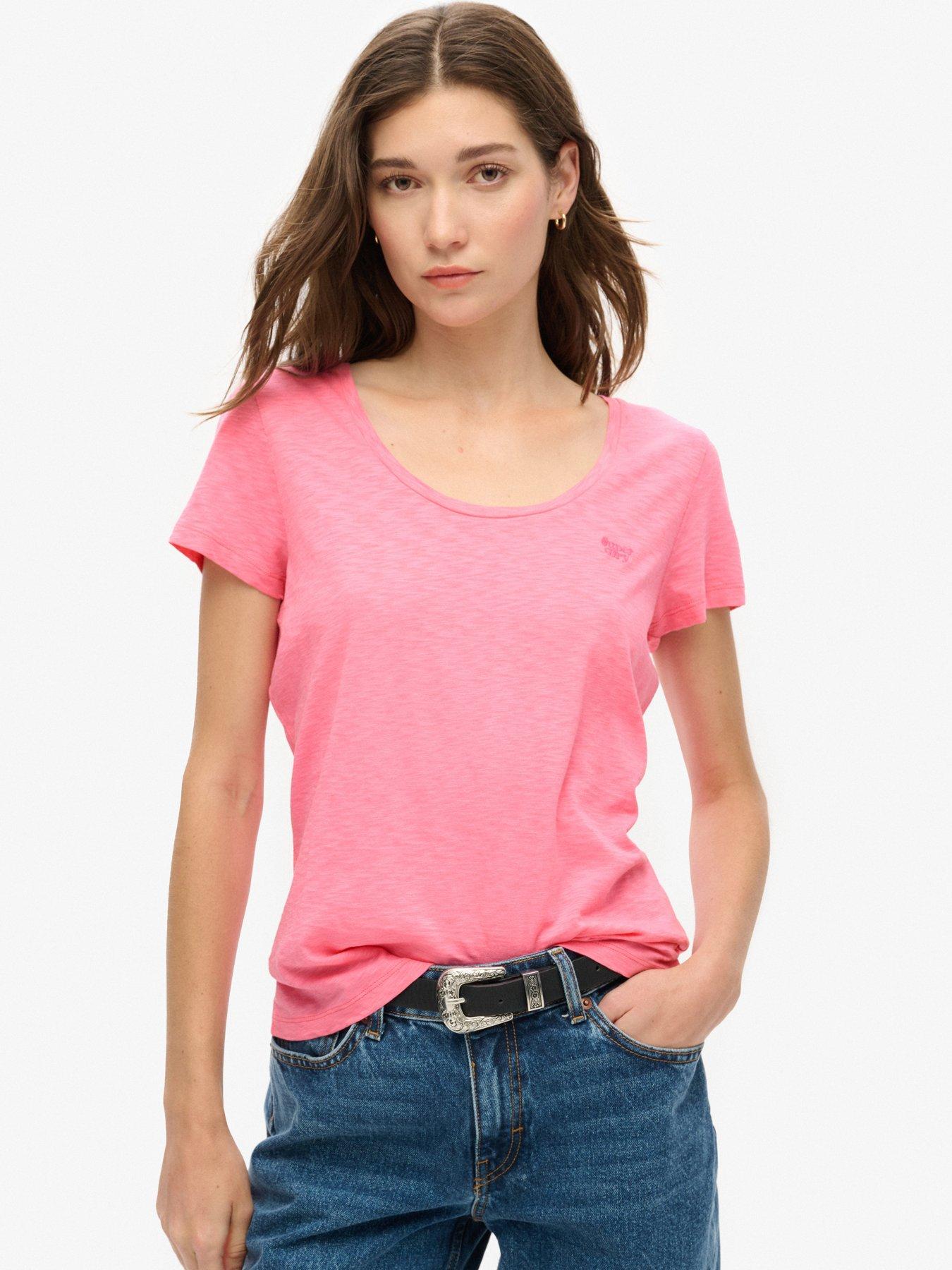 superdry-scoop-neck-t-shirt-pink