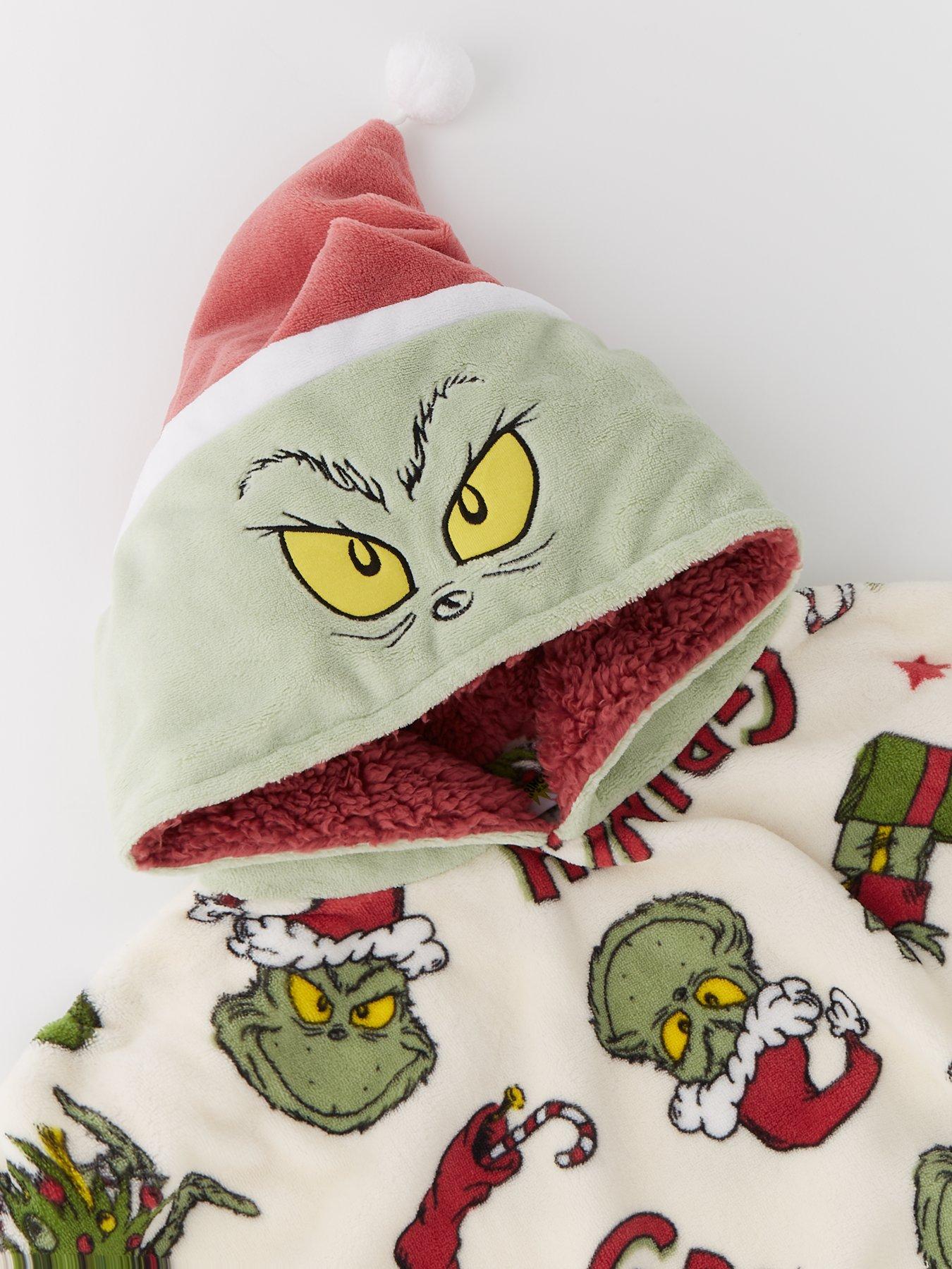 the-grinch-the-grinchunisex-kids-grinch-mini-me-fleece-hooded-blanket-multioutfit