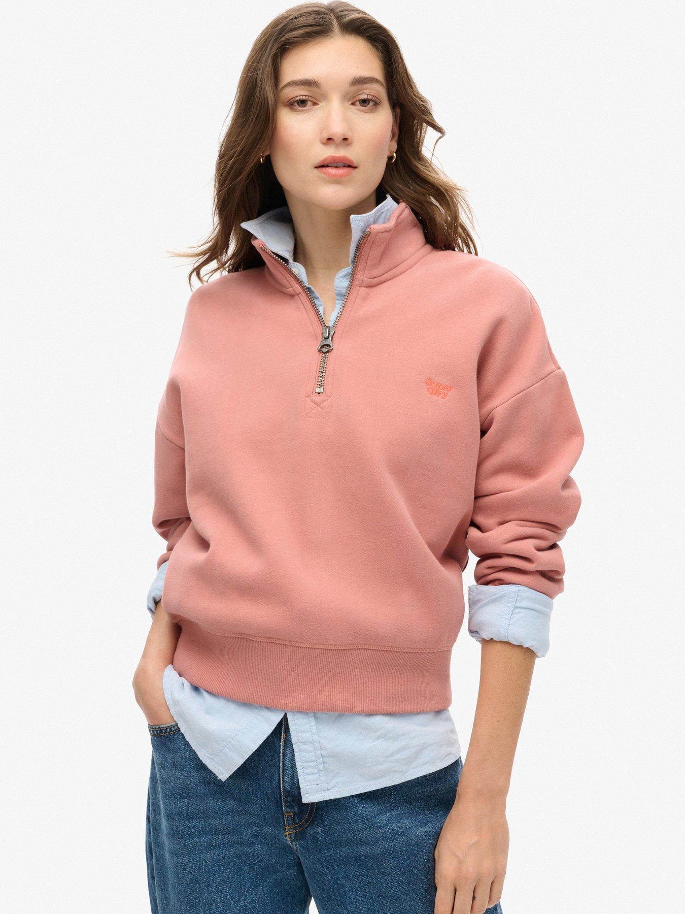 superdry-essential-half-zip-sweatshirt-pinkfront