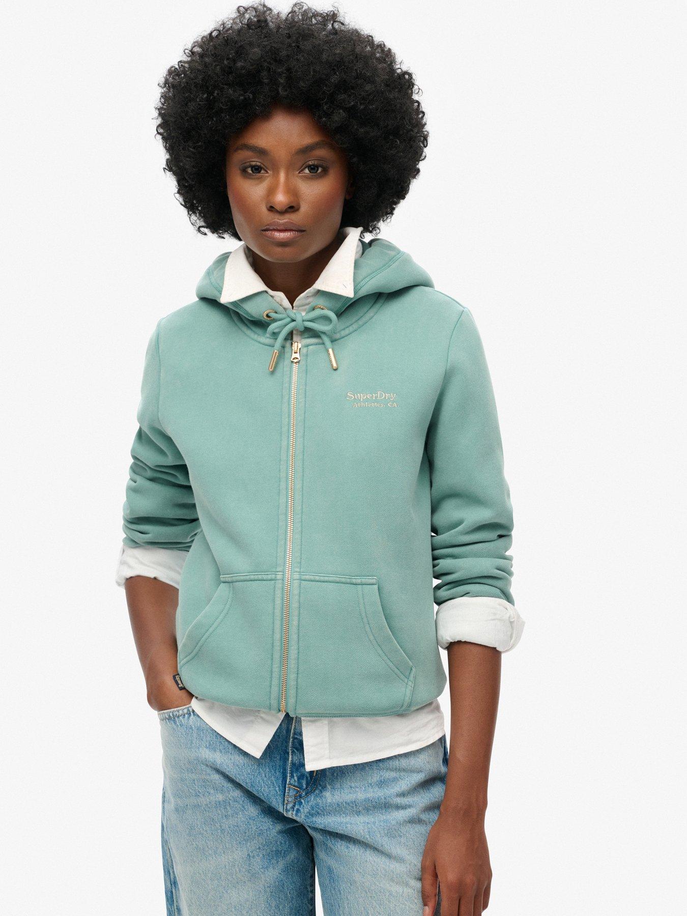 undefined Essential Logo Zip Hoodie - Blue