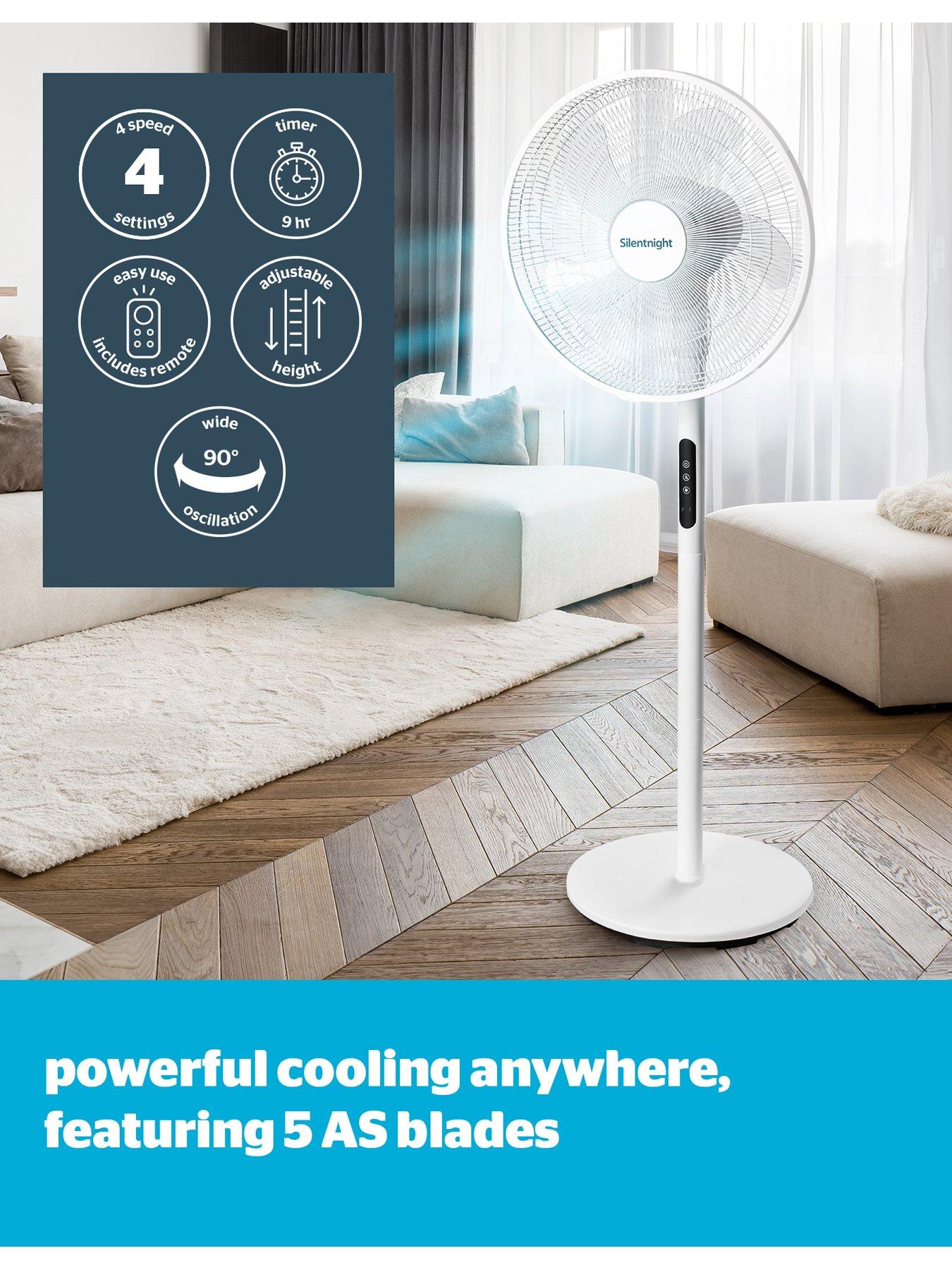 Image 2 of 8 of Silentnight Silentnight Home Electrics Airmax 1800 Oscillating Pedestal&nbsp;Fan - White LED Display