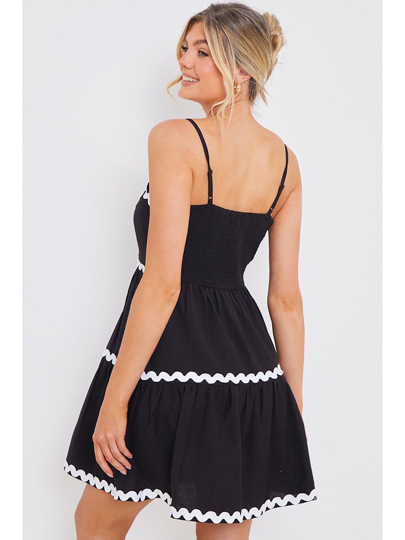 in-the-style-jac-jossa-black-contrast-tiered-strappy-mini-dressstillFront