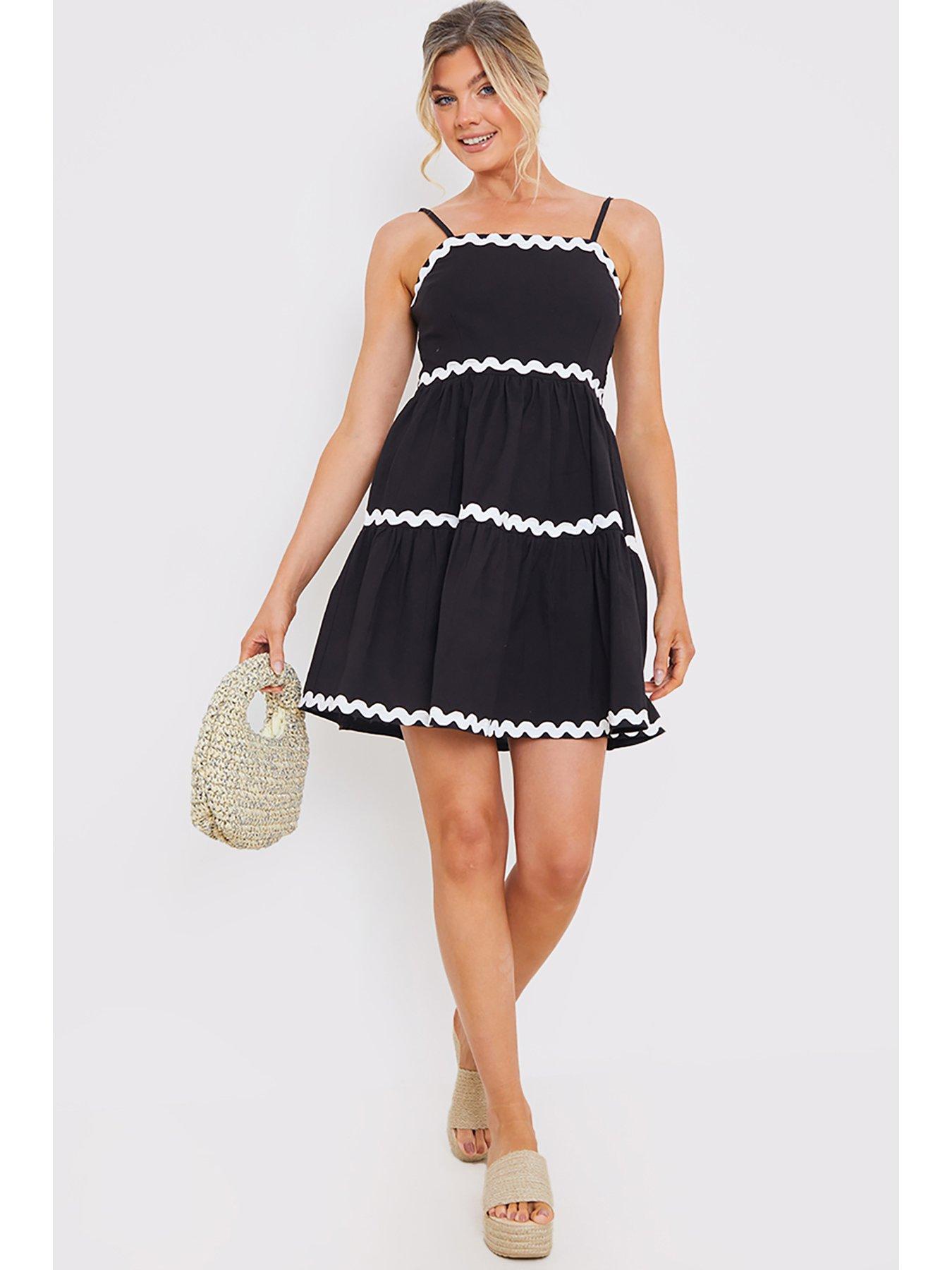 in-the-style-jac-jossa-black-contrast-tiered-strappy-mini-dressback