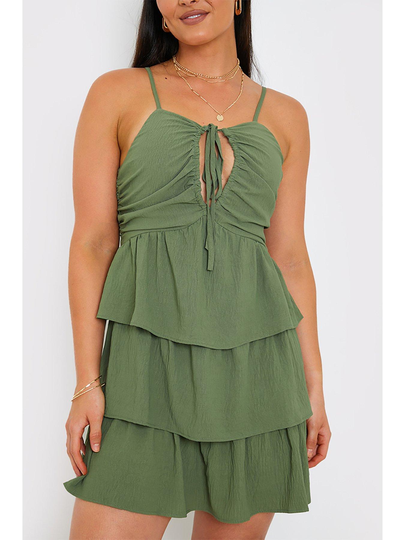 in-the-style-jac-jossa-green-ruched-bust-tiered-mini-dressdetail