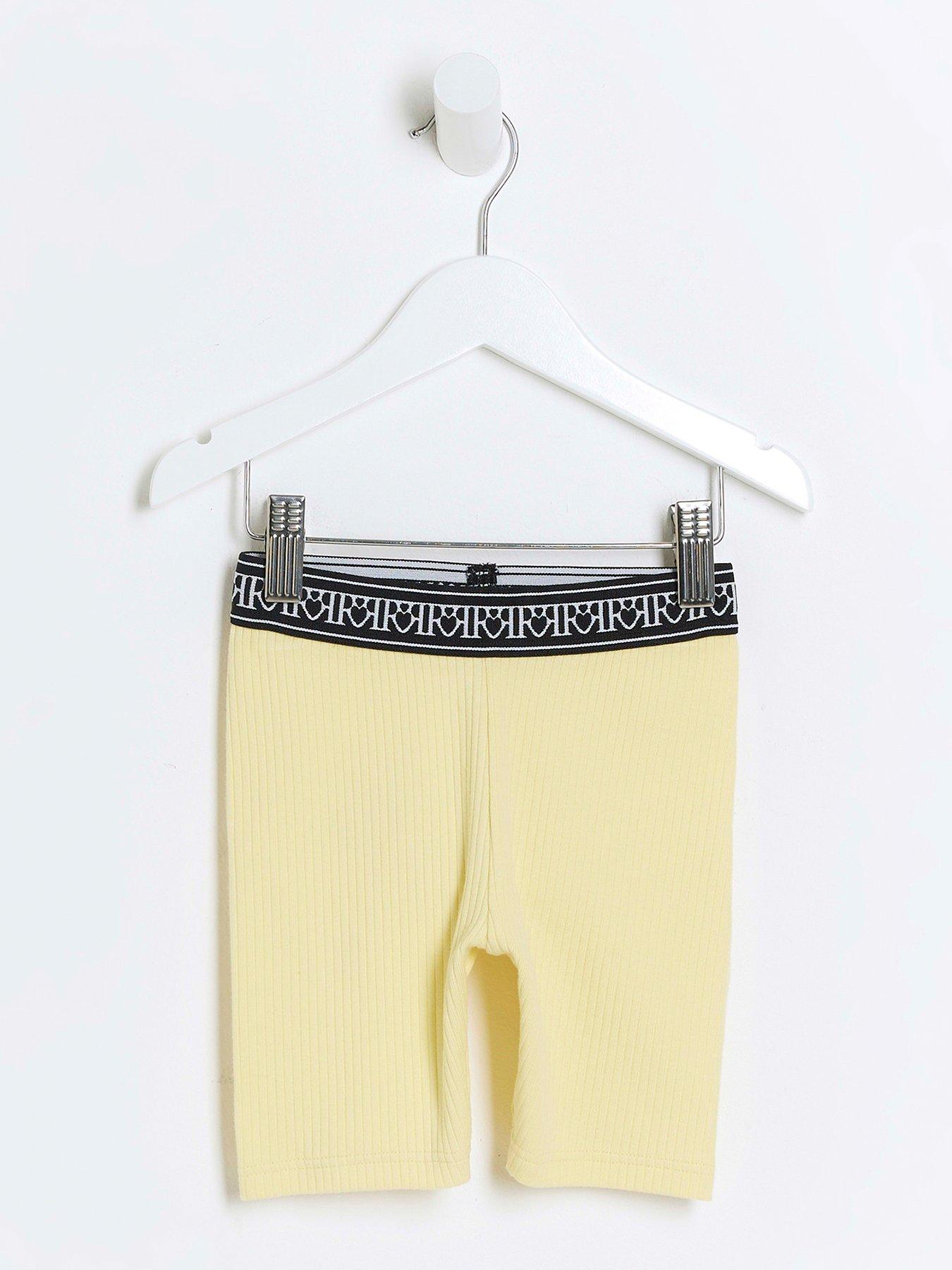River Island Mini Mini Girls Ribbed Cyclist Shorts Yellow Very Ireland