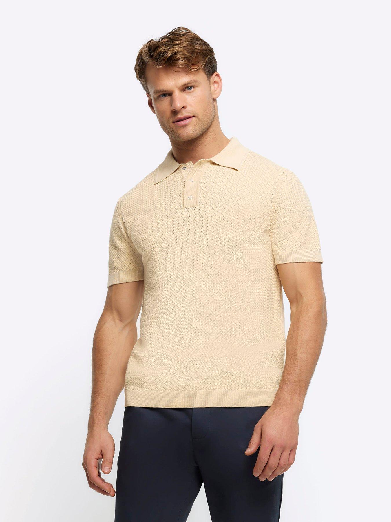 river-island-short-sleeve-textured-knitted-polo-shirt-yellow