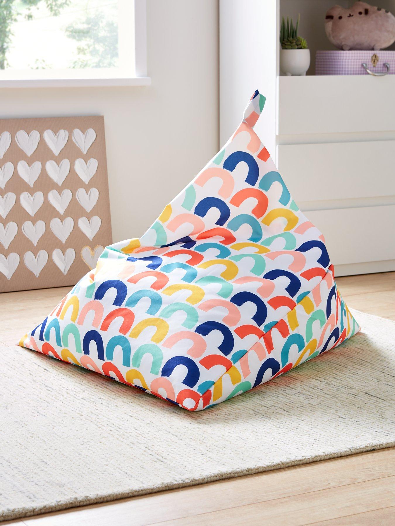 undefined Kids Triangle Beanbag – Rainbow Print