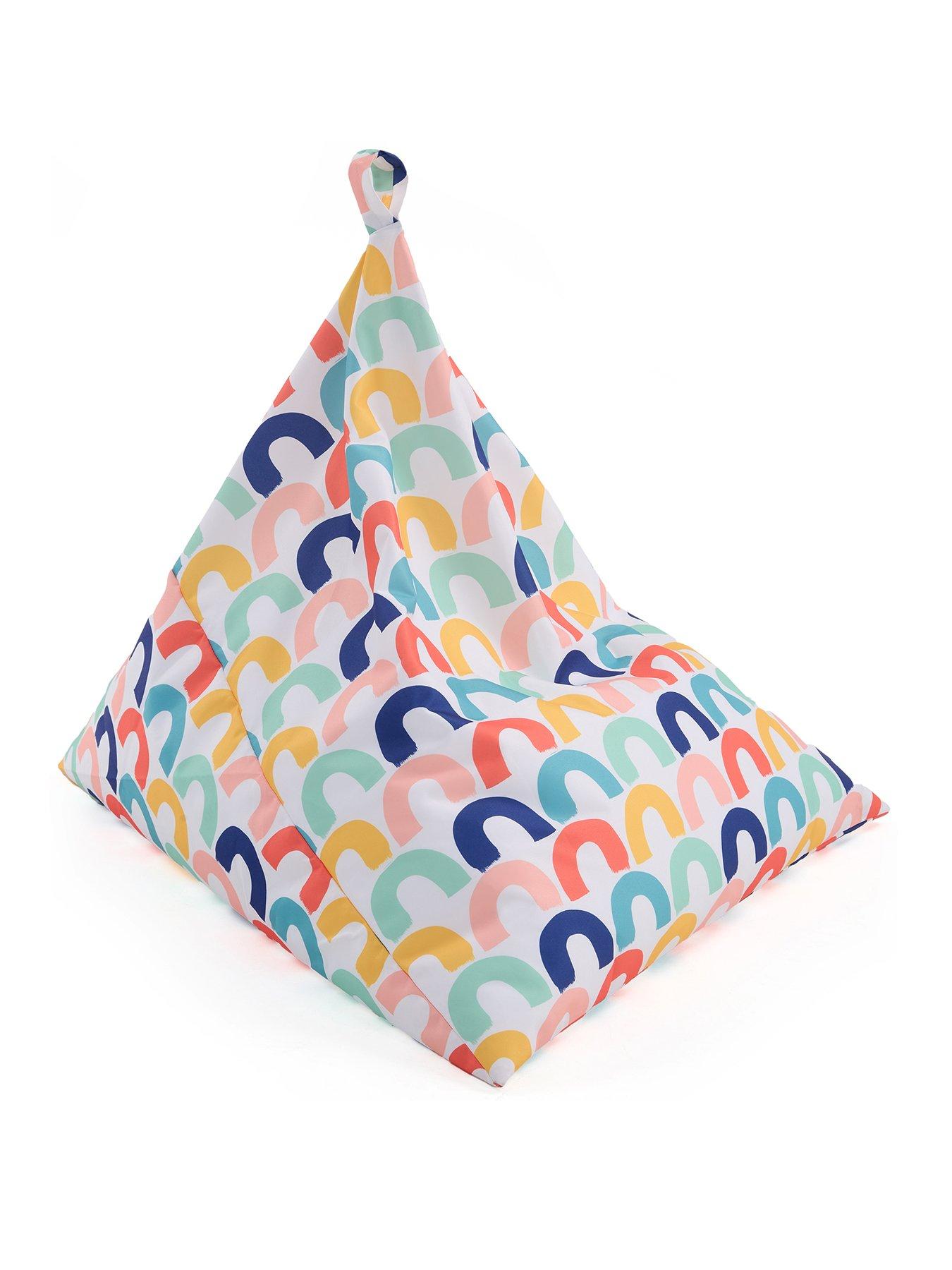 kaikoo-kids-triangle-beanbag-ndash-rainbow-printstillFront