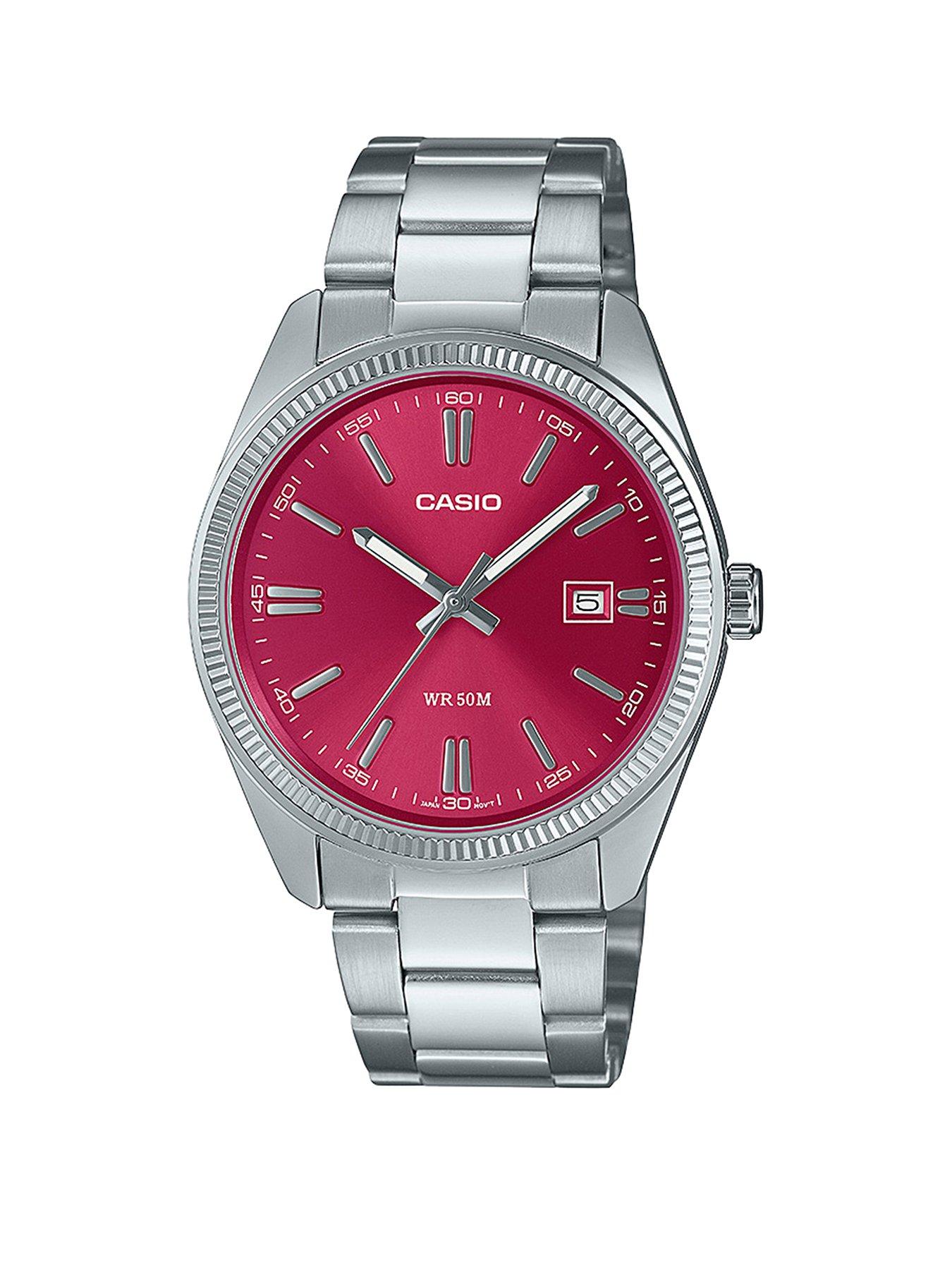 Image of Casio Casio MTP-1302PD-4AVEF Stainless Steel Red Dial Bracelet Watch