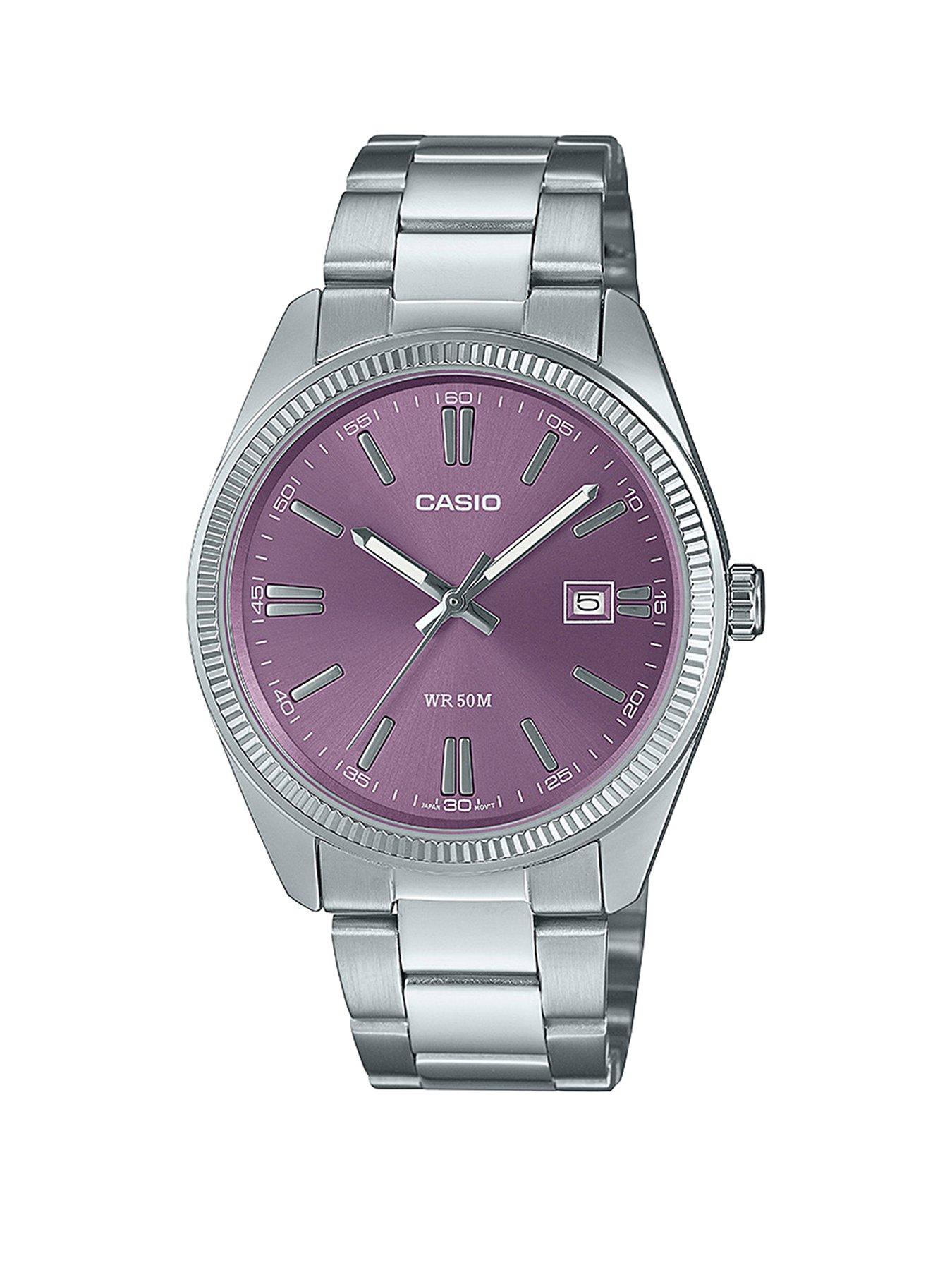 undefined Casio MTP-1302PD-6AVEF Stainless Steel Lilac Dial Bracelet Watch