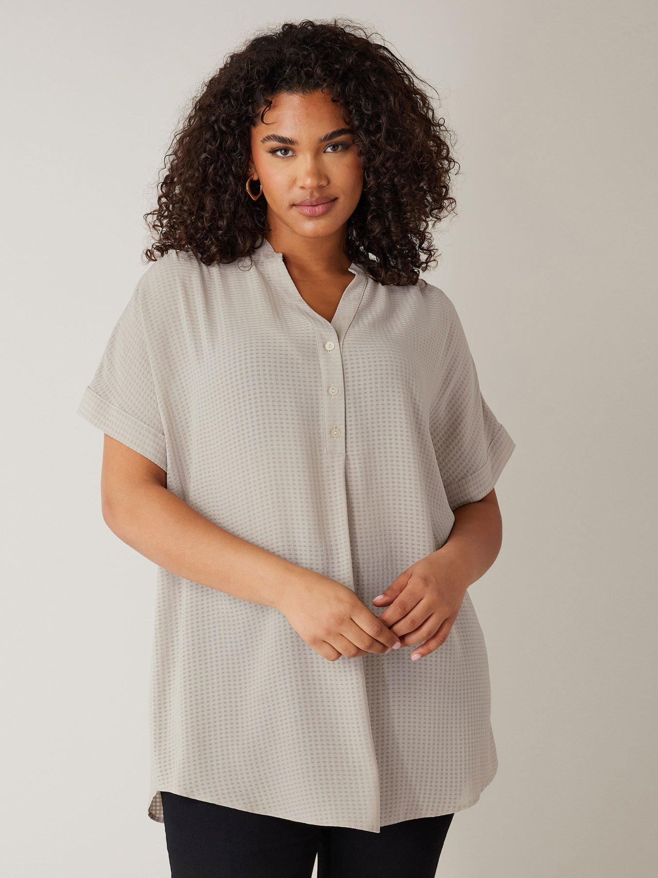 evans-half-placket-short-sleeve-blouse-natural