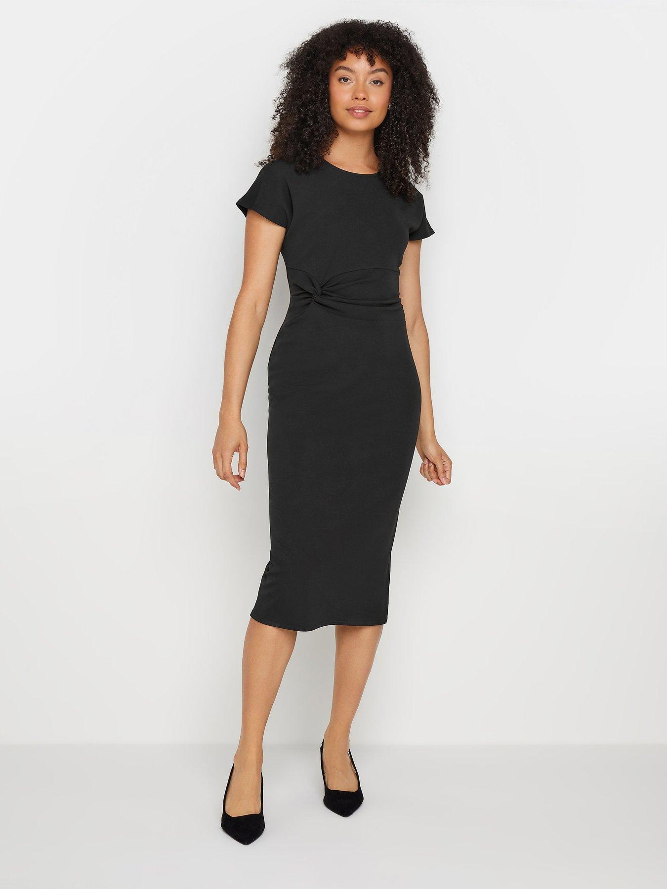 undefined Bodycon Midi Dress - Black
