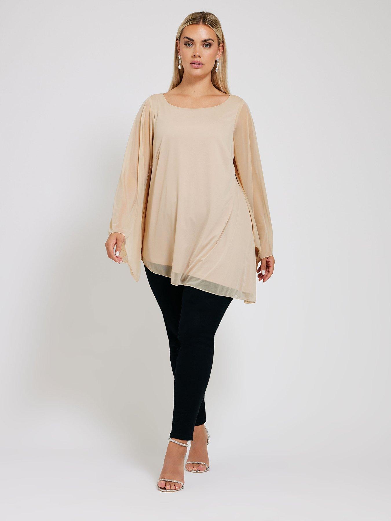 yours-curve-long-sleeve-asymmetric-hem-blouse-naturalback