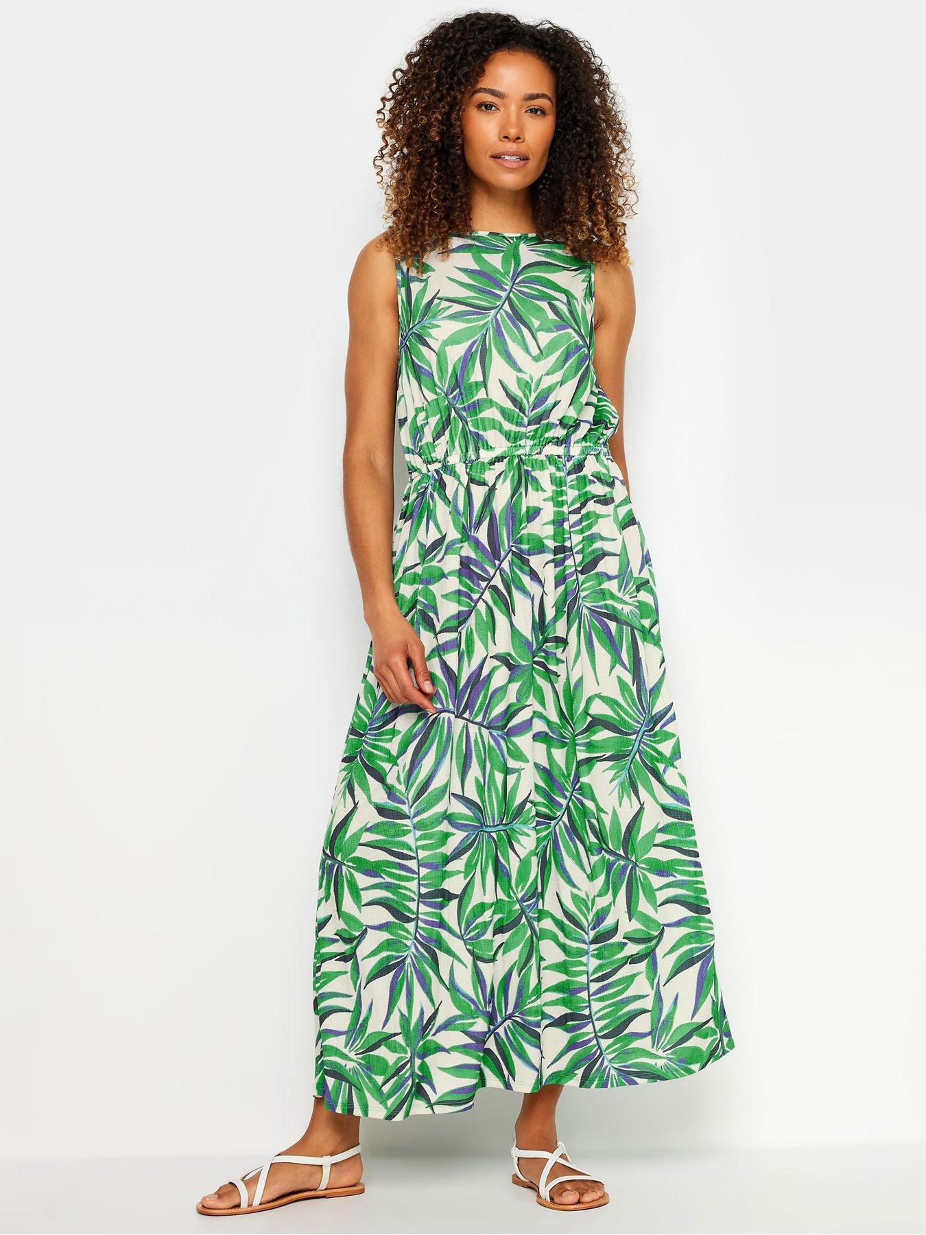 mco-tropical-leaf-halter-neck-maxi-dress-green