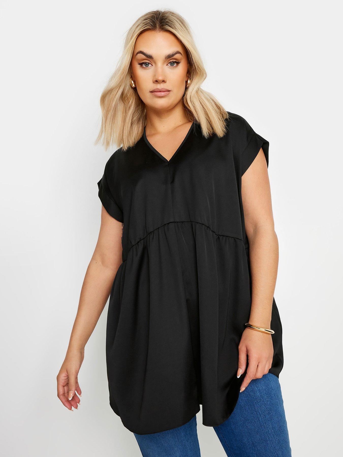 Image of Yours Curve Gather Waist Tunic - Black