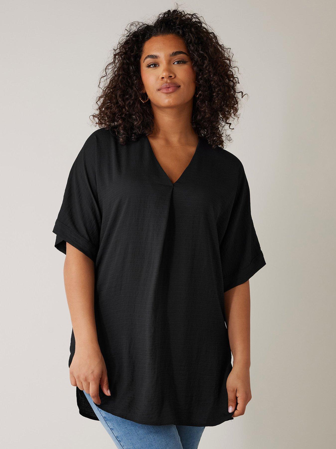 evans-v-neck-blouse-black