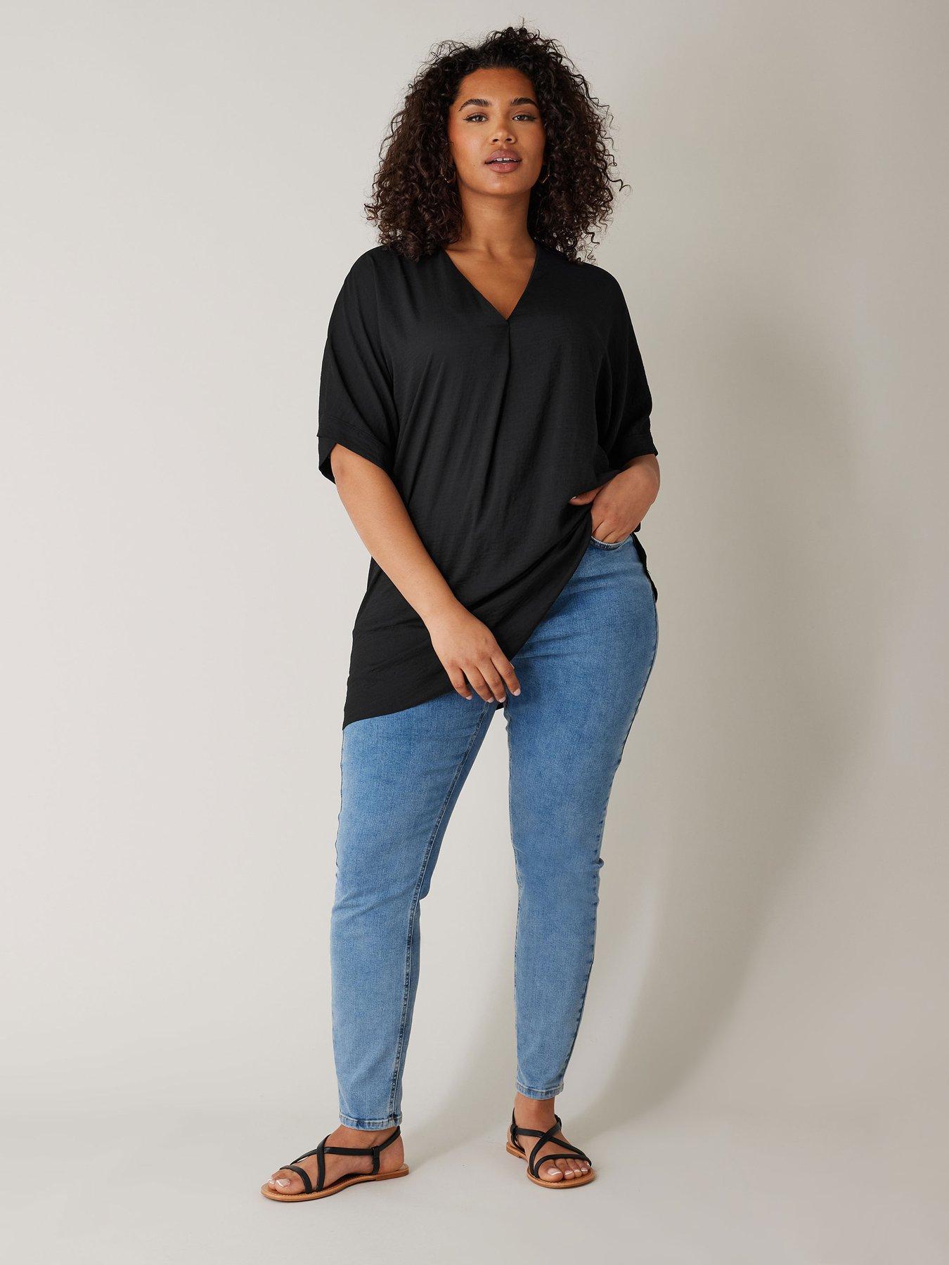 evans-v-neck-blouse-blackback