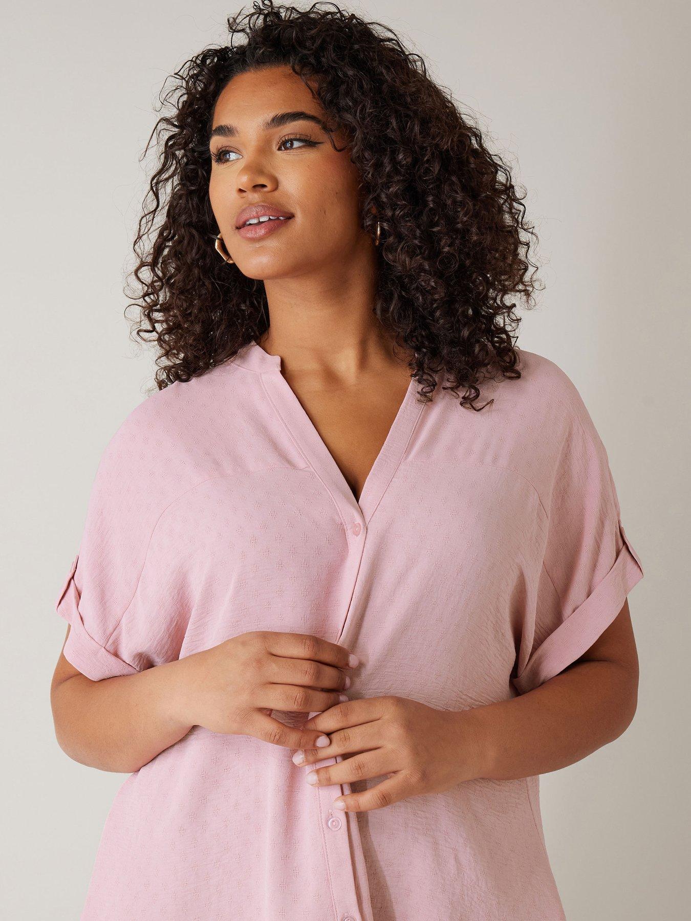 evans-yoke-button-thru-grown-on-sleeve-blouse-pinkoutfit