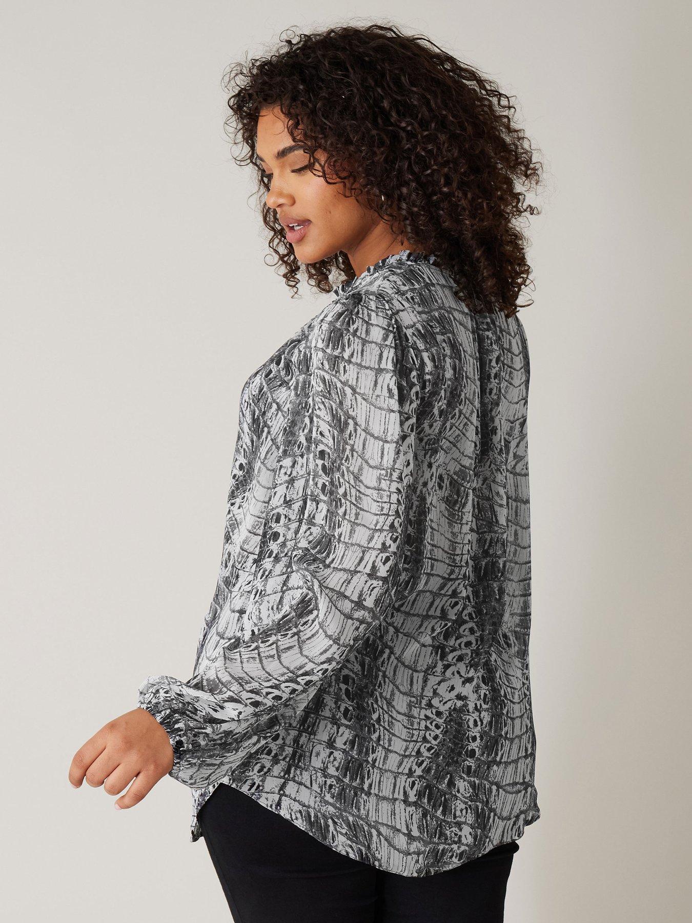 evans-tie-neck-long-sleeve-blouse-blackstillFront