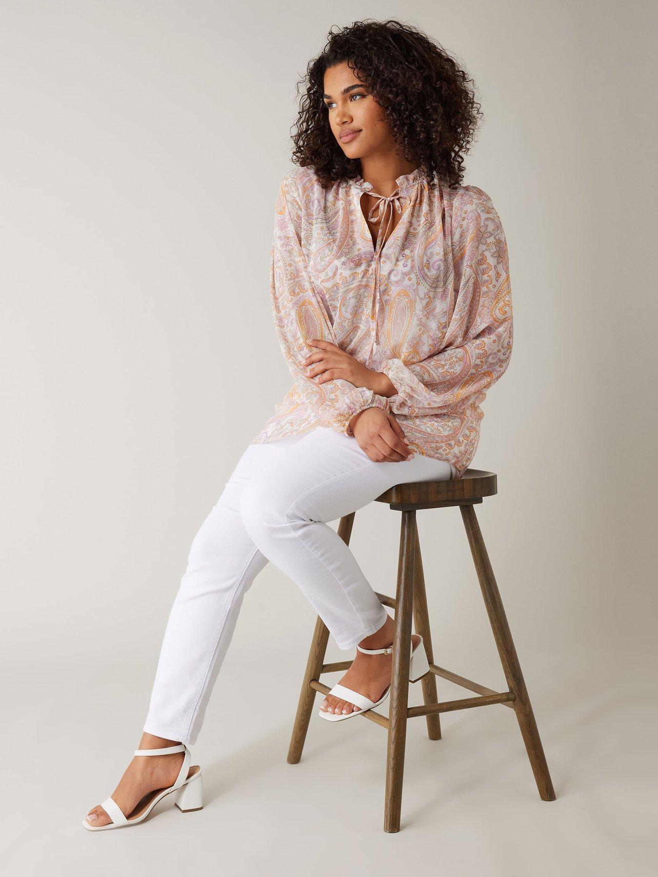 evans-tie-neck-long-sleeve-blouse-pinkback