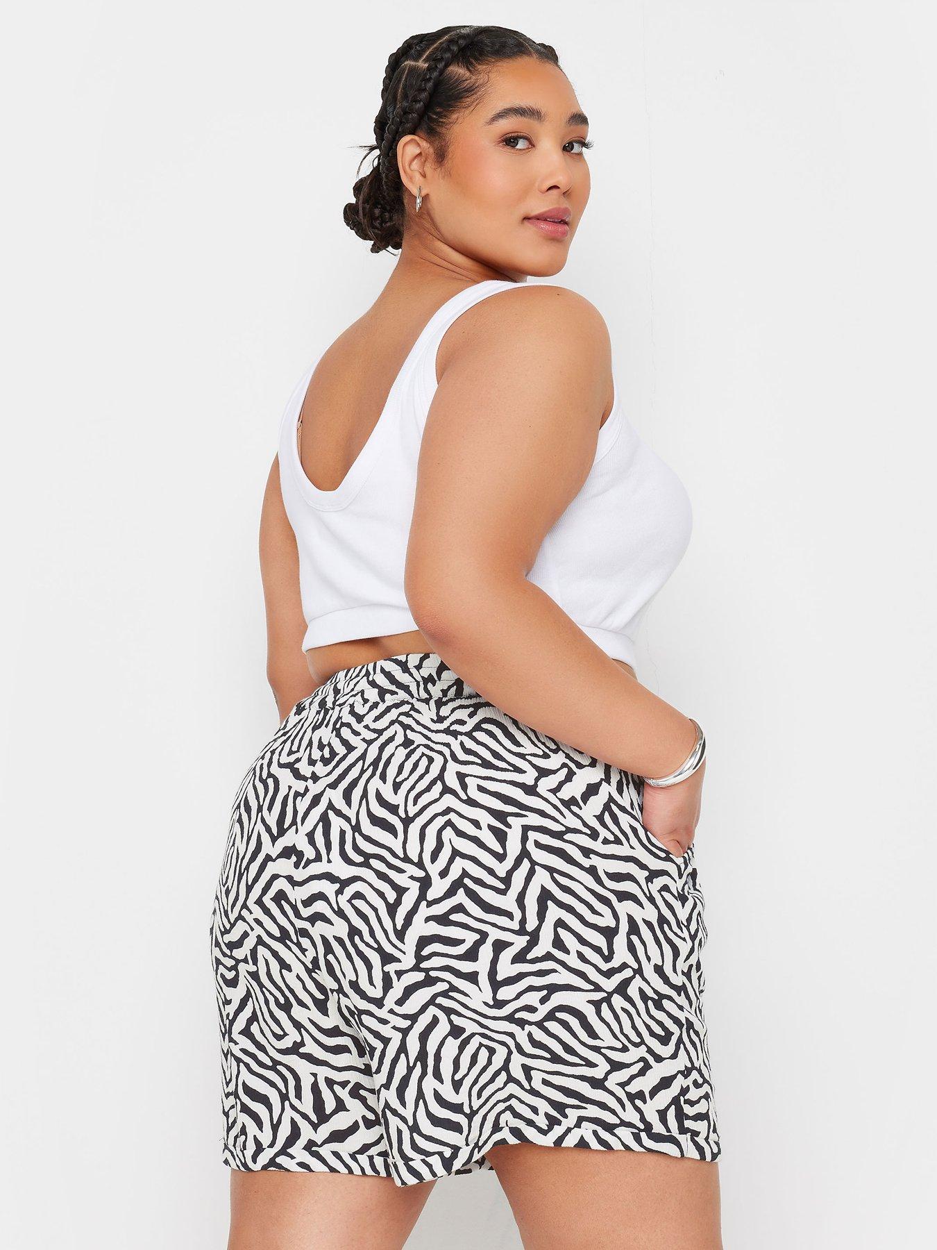 yours-curve-crinkle-short-zebra-co-ordstillFront