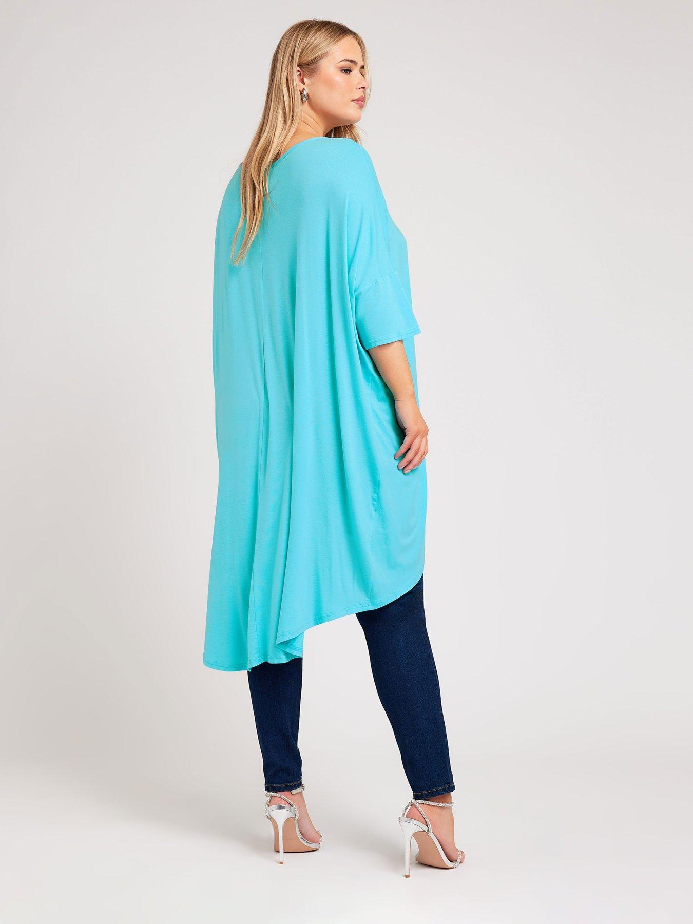 yours-curve-long-back-batwing-tunic-bluestillFront