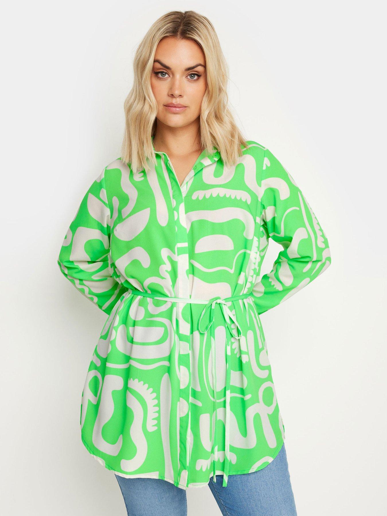 yours-curve-longline-shirt-green-abstractfront